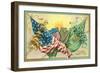 St. Patrick's Day, U.S. and Irish Flags-null-Framed Art Print