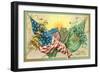 St. Patrick's Day, U.S. and Irish Flags-null-Framed Art Print
