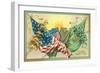 St. Patrick's Day, U.S. and Irish Flags-null-Framed Art Print