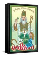 St. Patrick with Shamrock and Crozier-null-Framed Stretched Canvas