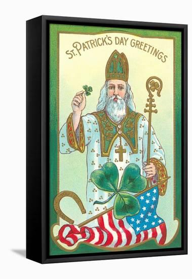 St. Patrick with Shamrock and Crozier-null-Framed Stretched Canvas