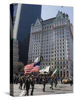 St. Patricks Day Celebrations in Front of the Plaza Hotel, 5th Avenue, Manhattan-Christian Kober-Stretched Canvas