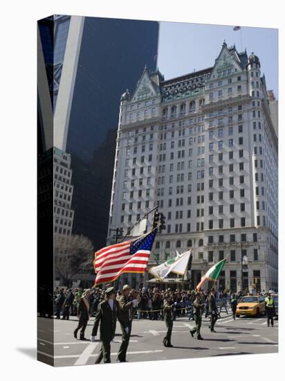 St. Patricks Day Celebrations in Front of the Plaza Hotel, 5th Avenue, Manhattan-Christian Kober-Stretched Canvas