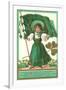 St. Patricks Day Poem, Girl with Flag-null-Framed Art Print