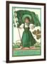 St. Patricks Day Poem, Girl with Flag-null-Framed Art Print