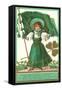 St. Patricks Day Poem, Girl with Flag-null-Framed Stretched Canvas