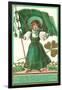 St. Patricks Day Poem, Girl with Flag-null-Framed Art Print