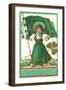 St. Patricks Day Poem, Girl with Flag-null-Framed Art Print