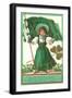 St. Patricks Day Poem, Girl with Flag-null-Framed Art Print