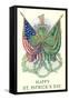 St. Patricks Day, US and Irish Flags-null-Framed Stretched Canvas