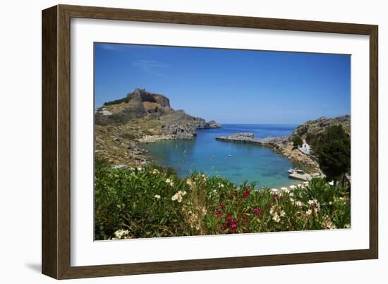 St. Paul Beach. Lindos, Rhodes, Dodecanese, Greek Islands, Greece, Europe-Tuul-Framed Photographic Print