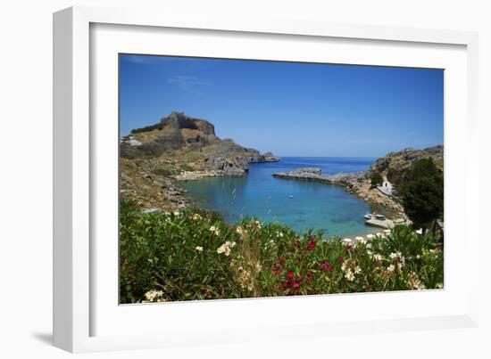 St. Paul Beach. Lindos, Rhodes, Dodecanese, Greek Islands, Greece, Europe-Tuul-Framed Photographic Print