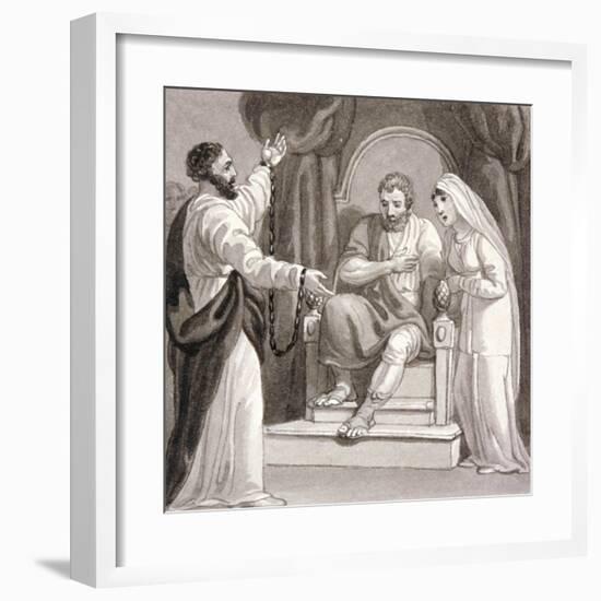 St Paul before the Governor of Caesarea, Felix, and His Wife, Drusilla, C1810-1844-Henry Corbould-Framed Giclee Print