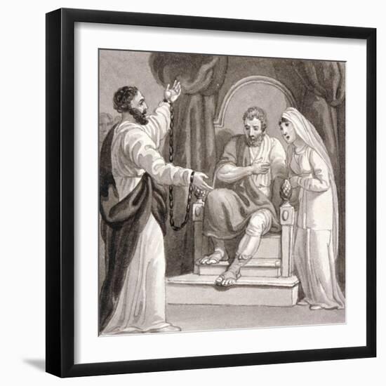 St Paul before the Governor of Caesarea, Felix, and His Wife, Drusilla, C1810-1844-Henry Corbould-Framed Giclee Print