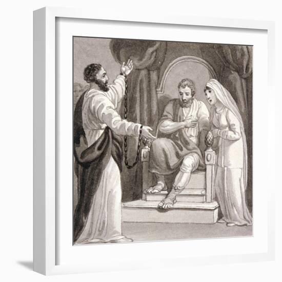 St Paul before the Governor of Caesarea, Felix, and His Wife, Drusilla, C1810-1844-Henry Corbould-Framed Giclee Print