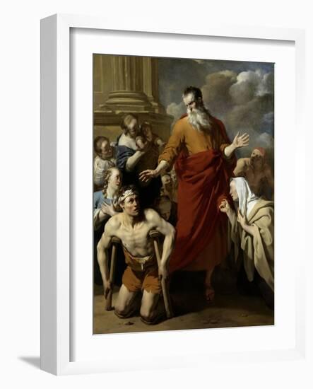 St Paul Healing the Cripple at Lystra-Karel Dujardin-Framed Art Print