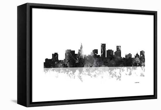 St Paul Minnesota Skyline BG 1-Marlene Watson-Framed Stretched Canvas