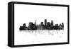 St Paul Minnesota Skyline BG 1-Marlene Watson-Framed Stretched Canvas