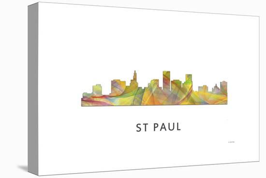 St Paul Minnesota Skyline-Marlene Watson-Stretched Canvas