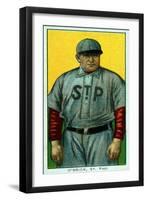 St. Paul, MN, St. Paul Minor League, Peter O'Brien, Baseball Card-Lantern Press-Framed Art Print