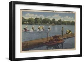 St. Paul, MN - Water Bike Race in Como Park-Lantern Press-Framed Art Print