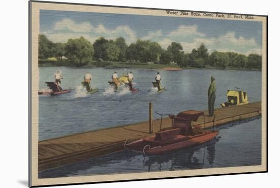 St. Paul, MN - Water Bike Race in Como Park-Lantern Press-Mounted Art Print