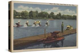 St. Paul, MN - Water Bike Race in Como Park-Lantern Press-Stretched Canvas