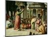 St. Paul Preaching at Athens (Sketch for the Sistine Chapel) (Pre-Restoration)-Raphael-Mounted Premium Giclee Print