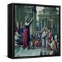 St. Paul Preaching at the Areopagus, from a Series Depicting the Acts of the Apostles-Raphael-Framed Stretched Canvas