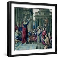 St. Paul Preaching at the Areopagus, from a Series Depicting the Acts of the Apostles-Raphael-Framed Giclee Print