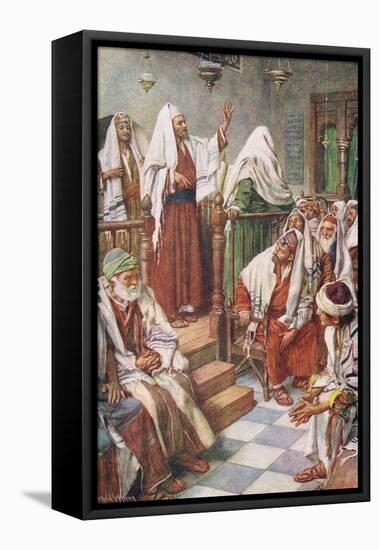 St Paul Preaching-Harold Copping-Framed Stretched Canvas