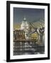 St Paul's and the Millennium Bridge, 2004-Tom Young-Framed Giclee Print