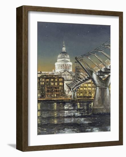 St Paul's and the Millennium Bridge, 2004-Tom Young-Framed Giclee Print