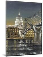 St Paul's and the Millennium Bridge, 2004-Tom Young-Mounted Giclee Print
