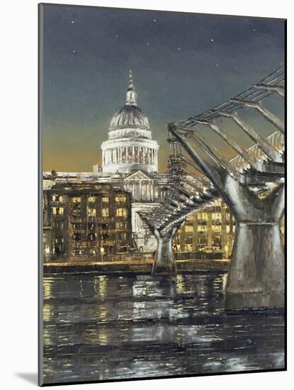 St Paul's and the Millennium Bridge, 2004-Tom Young-Mounted Giclee Print