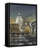 St Paul's and the Millennium Bridge, 2004-Tom Young-Framed Stretched Canvas