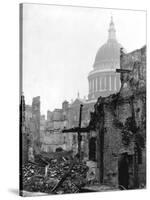 St. Paul's Cathedral and Bombed Buildings-G. Wren Howard-Stretched Canvas