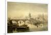 St. Paul's Cathedral and London Bridge from the Surrey Side, 1864-Edward Angelo Goodall-Framed Giclee Print