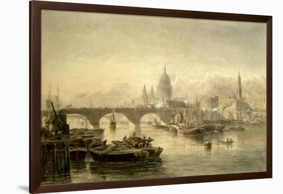 St. Paul's Cathedral and London Bridge from the Surrey Side, 1864-Edward Angelo Goodall-Framed Giclee Print