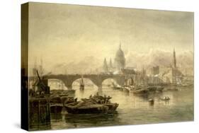 St. Paul's Cathedral and London Bridge from the Surrey Side, 1864-Edward Angelo Goodall-Stretched Canvas