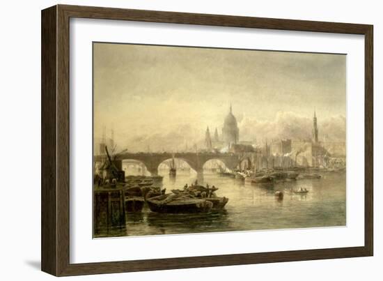 St. Paul's Cathedral and London Bridge from the Surrey Side, 1864-Edward Angelo Goodall-Framed Giclee Print
