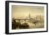 St. Paul's Cathedral and London Bridge from the Surrey Side, 1864-Edward Angelo Goodall-Framed Giclee Print