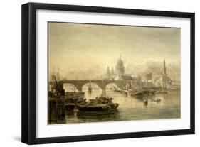 St. Paul's Cathedral and London Bridge from the Surrey Side, 1864-Edward Angelo Goodall-Framed Giclee Print