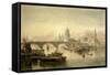 St. Paul's Cathedral and London Bridge from the Surrey Side, 1864-Edward Angelo Goodall-Framed Stretched Canvas