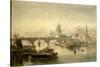 St. Paul's Cathedral and London Bridge from the Surrey Side, 1864-Edward Angelo Goodall-Stretched Canvas