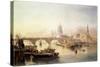 St. Paul's Cathedral and London Bridge-Edward Angelo Goodall-Stretched Canvas