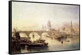 St. Paul's Cathedral and London Bridge-Edward Angelo Goodall-Framed Stretched Canvas