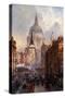 St. Paul's Cathedral and Ludgate Hill, London, England-John O'connor-Stretched Canvas