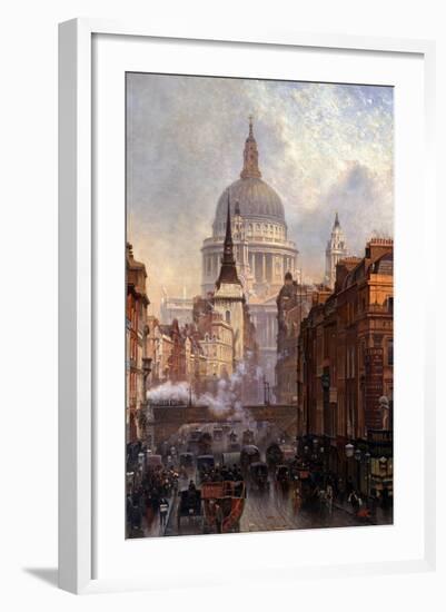 St. Paul's Cathedral and Ludgate Hill, London, England-John O'connor-Framed Giclee Print