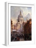 St. Paul's Cathedral and Ludgate Hill, London, England-John O'connor-Framed Giclee Print